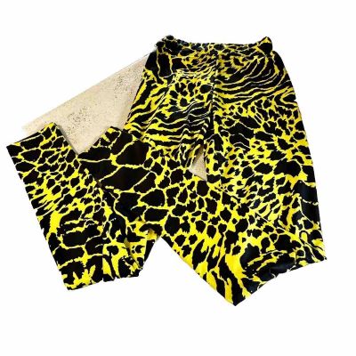 Women’s Elsie & Fred Bright Yellow & Black Halloween Leggings Size XS - EUC